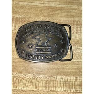 Vintage USPS United States Postal Service U.S. Mail Safety Award Belt Buckle